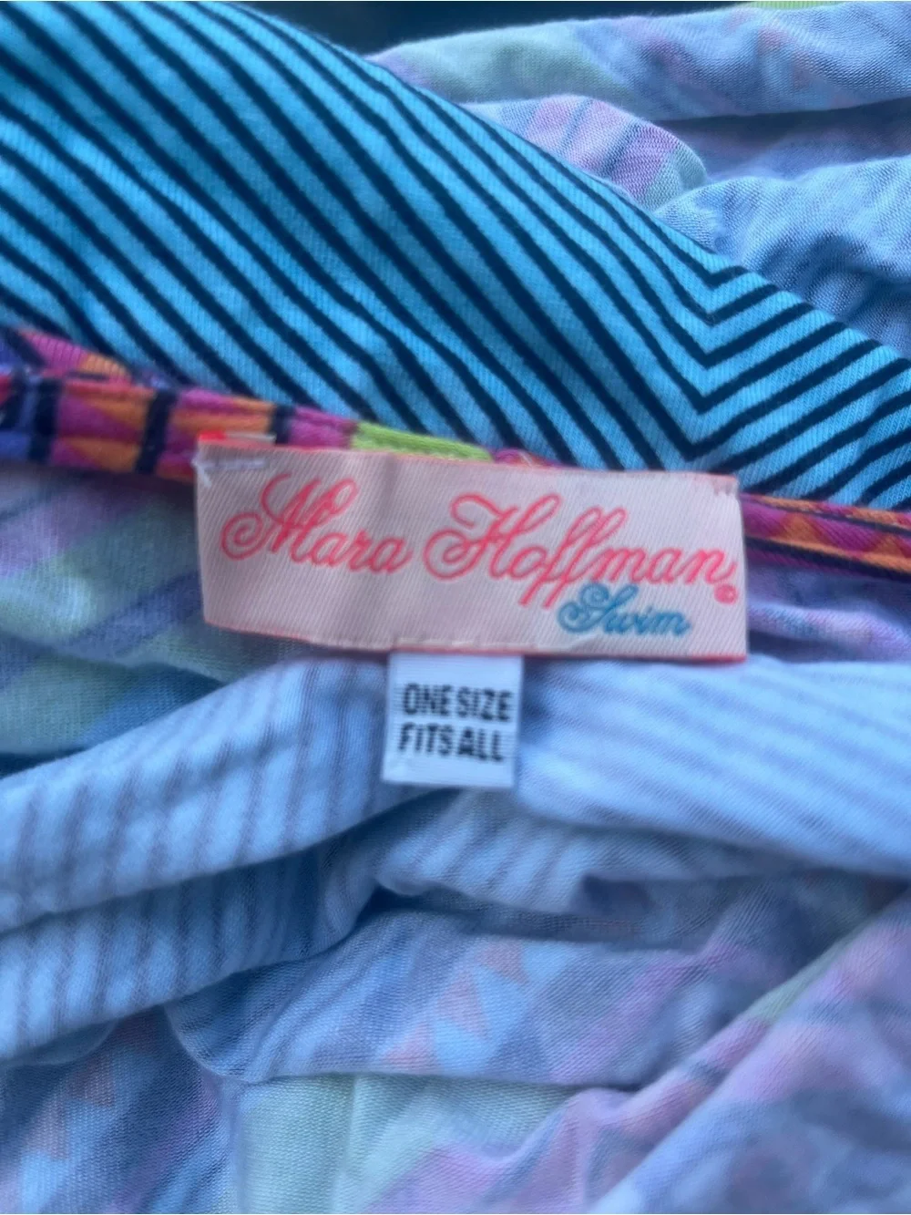 Mara Hoffman Light Blue Multicolor Draped Tie-Front Tunic